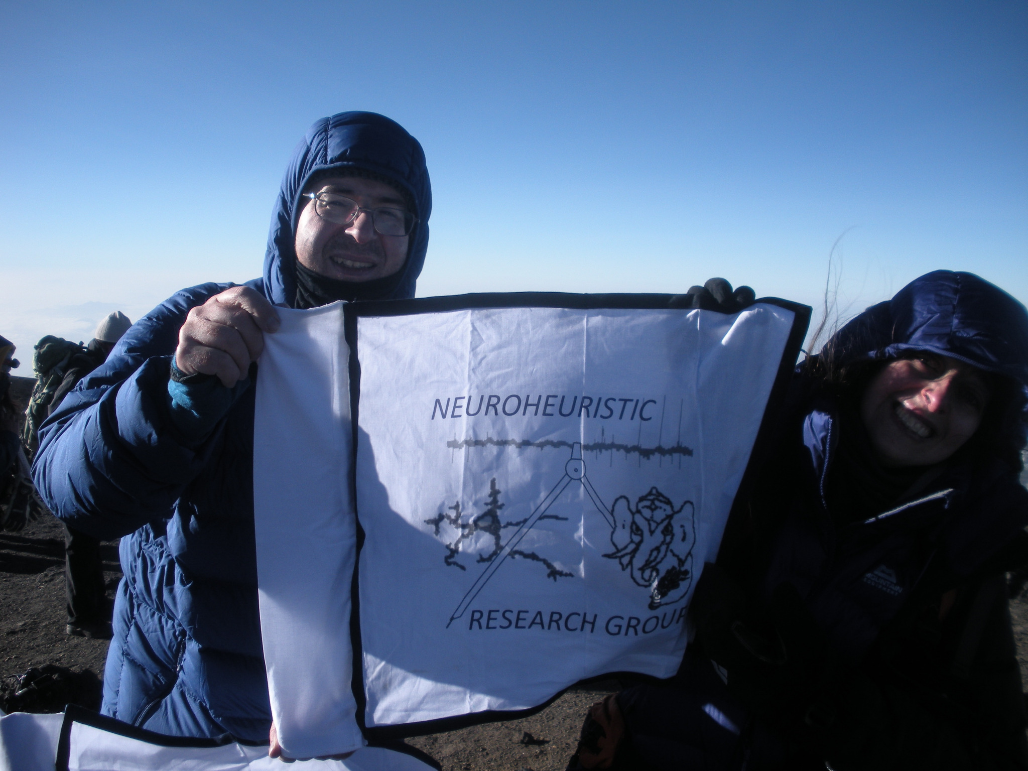 NHRG flag displayed on the summit of Mount Kilimanjaro in February 2016